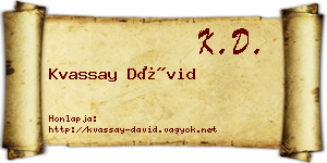 Kvassay Dávid névjegykártya