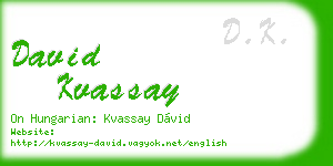 david kvassay business card